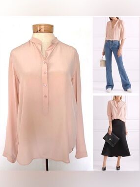 NWT STELLA MCCARTNEY PINK SILK EVA BLOUSE SHIRT TOP SIZE 36